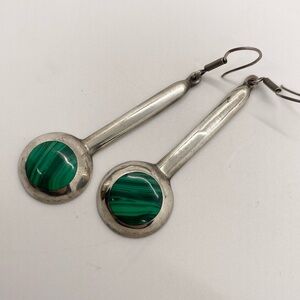 Green Malachite Drop Earrings